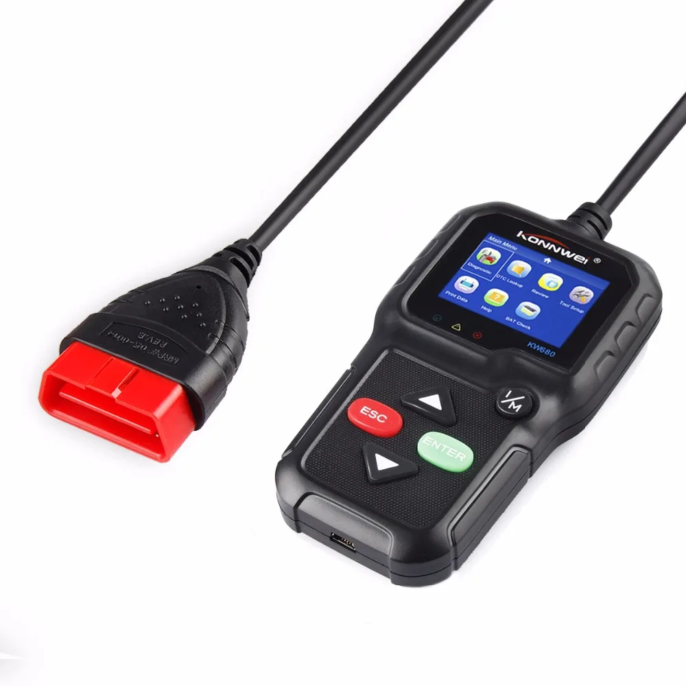 KONNWEI KW680 OBD 2 Автосканер поддерживает многоязычный Автомобильный сканер OBD2