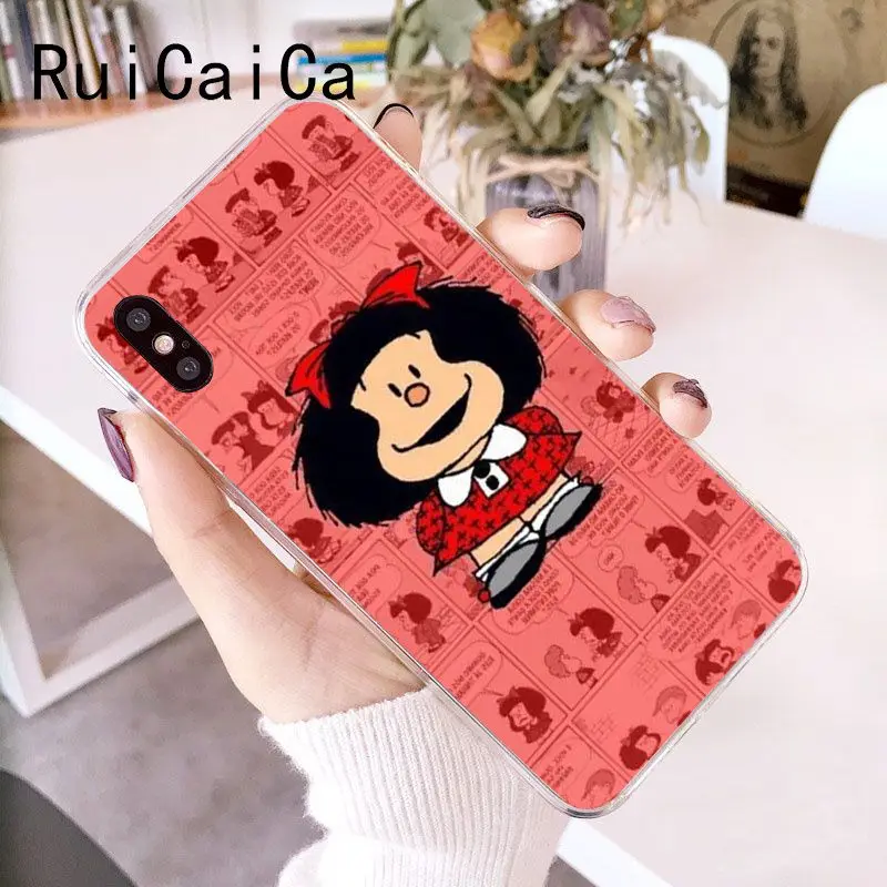 RuiCaiCa Mafalda DIY Роскошный чехол для iPhone 5 5Sx 6 7 7plus 8 8Plus X XS MAX XR Fundas Capa|Чехлы-накладки| |