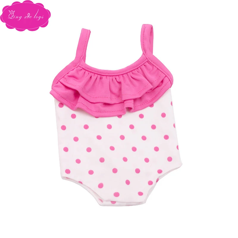 43 cm baby dolls Clothes print strap bathing suit swimwear bikini jumpsuits Dress accessories fit 18 inch Girl doll f401 | Игрушки и