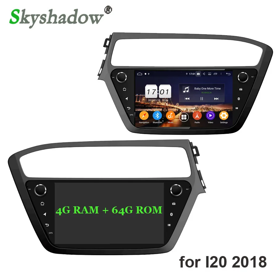 Автомобильный dvd-плеер gps ГЛОНАСС карта RDS радио wifi Bluetooth 4 2 для hyundai I20 2018 DSP ips TDA7851