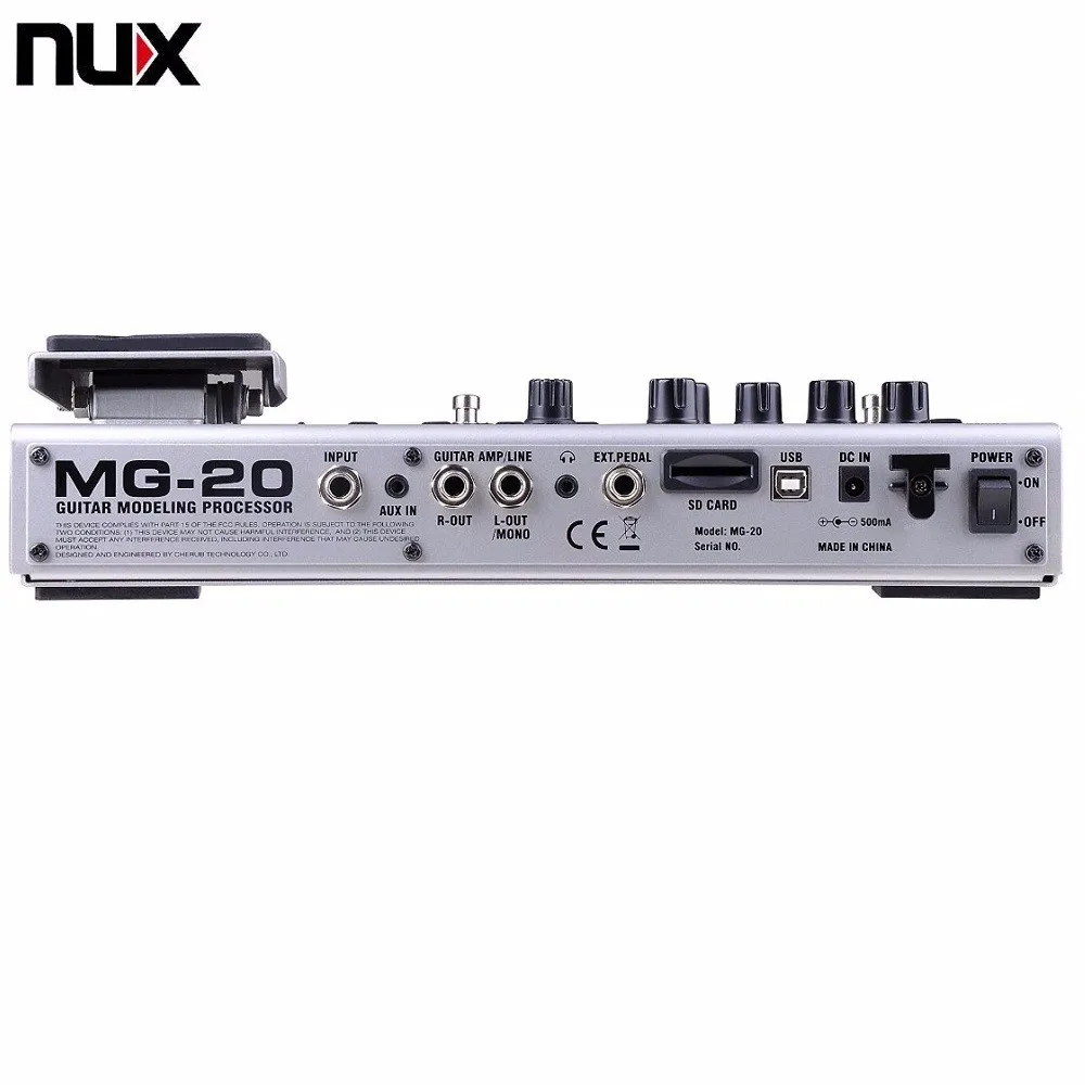 Гитарный мультиэффектный усилитель педали черный NUX MG-20 Digitech мультиэффектный моделирующий процессор гитарная петля/объем