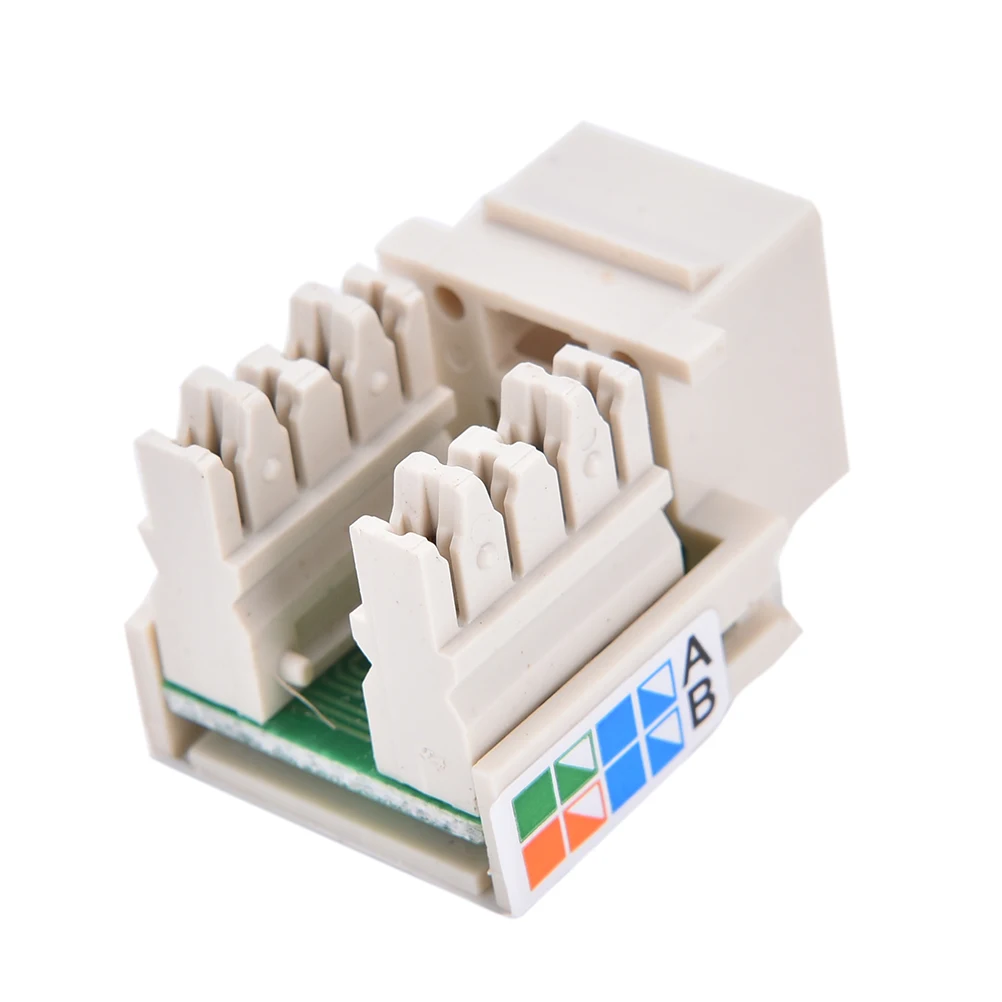 3 см x 2 белый Cat5 RJ45 удар вниз кистоун Джек CAT5 сети Ethernet Лот | Компьютеры и офис