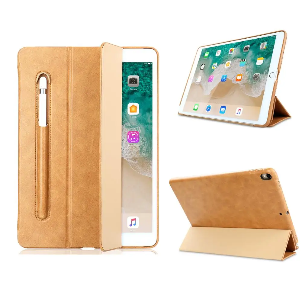 Ультра-тонкий Искусственная Кожа Флип Folio Stand Автоматическое выключение режима Smart Cover с карандашницей слот для apple iPad Pro 10."