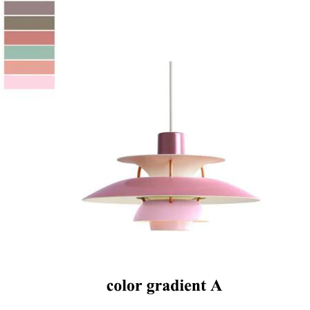color gradient A Скандинавские светодиодные люстры, освещение для столовой, разноцветная металлическая светодиодная подвесная люстра, Светильники для гостиной, подвесные светильники - Цвет абажура: color gradient A