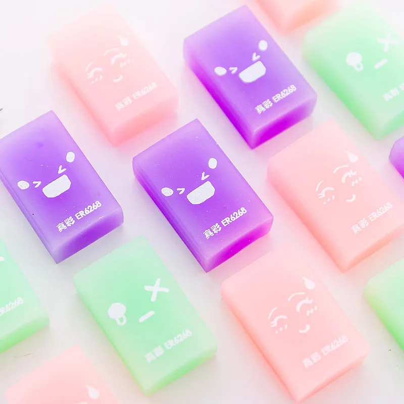 3 шт цвет случайный прямоугольник желе Ластик резиновый художественный