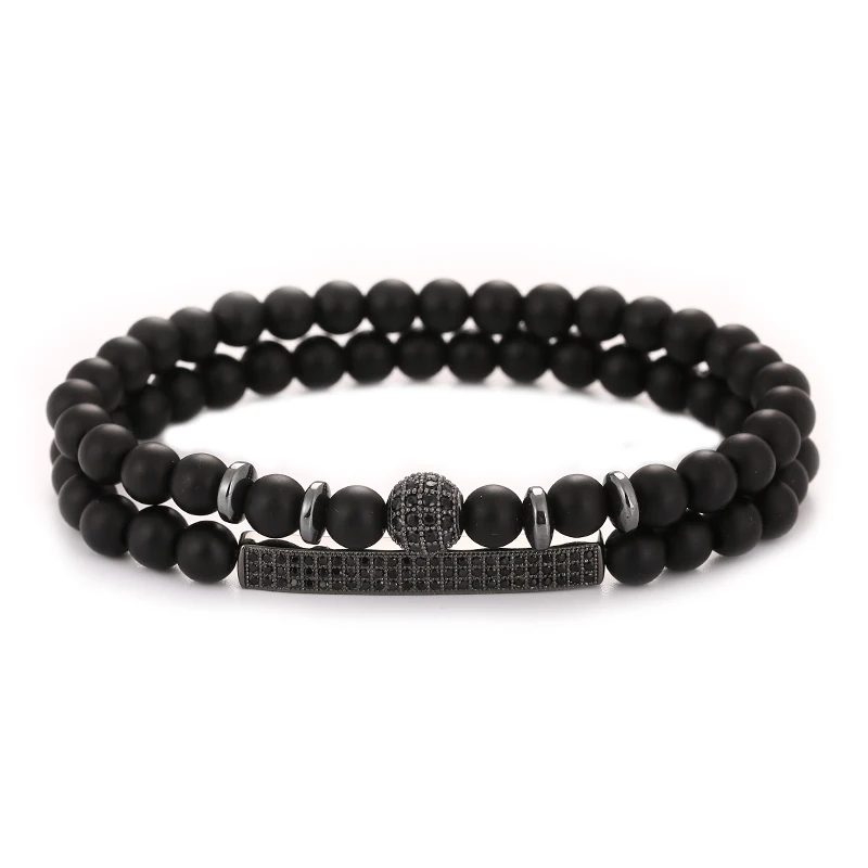 Парные браслеты 2 шт./компл. с шармами-шариками из фианита для женщин браслет