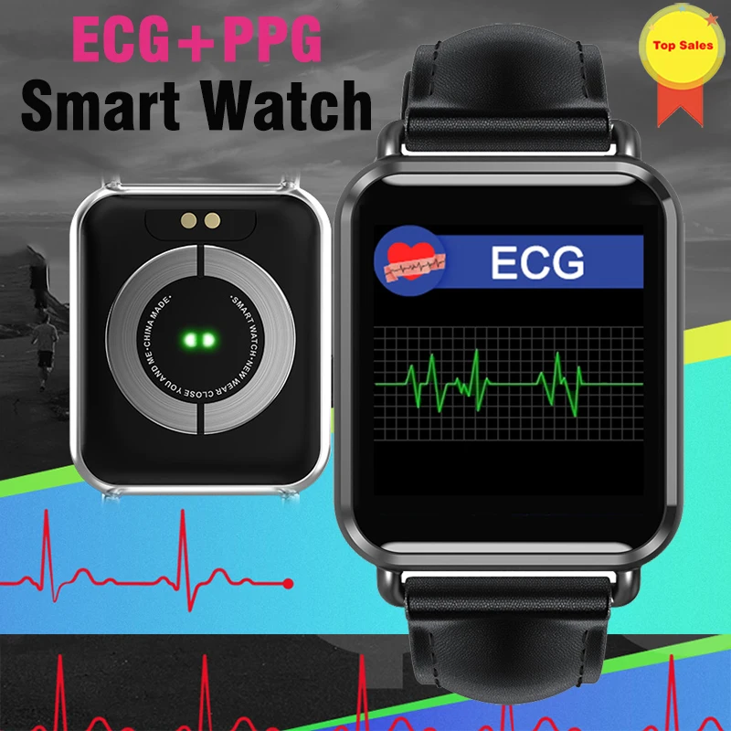 Новые Bluetooth ЭКГ Смарт часы против IWO кровяное давление спорт сердечного ритма