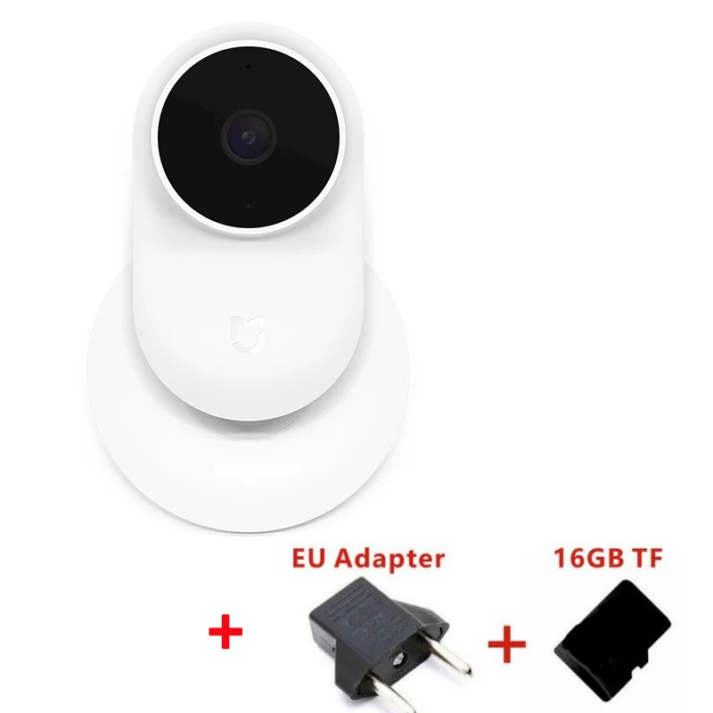 Обновленная версия,, Xiaomi mijia Ai, умная IP камера, 1080 P, full HD качество, инфракрасное ночное видение, 130 градусов, супер широкий угол обзора - Цвет: camera add 16G