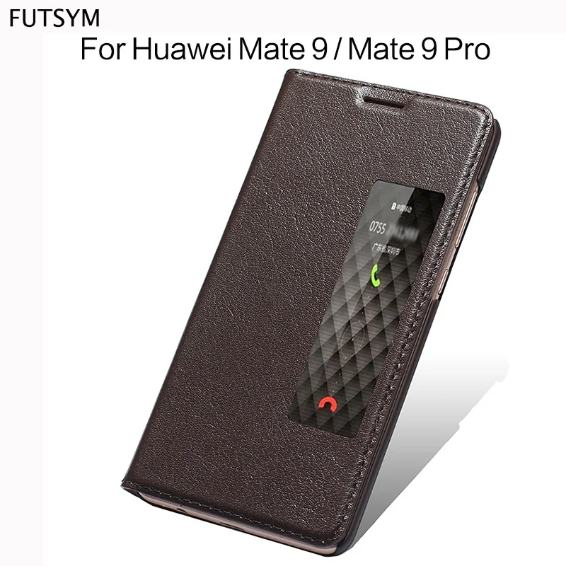 Из натуральной кожи флип умный тонкий чехол для Huawei Mate 9 роскошный оригинальный
