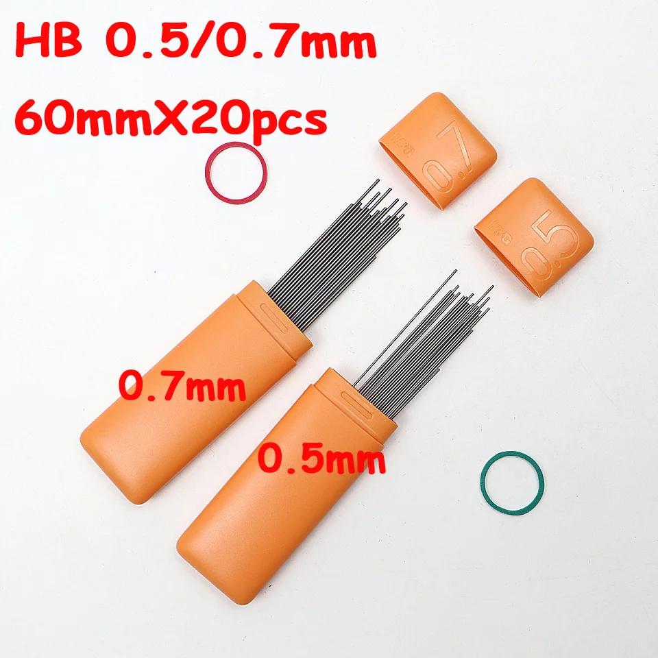 Механические свинцовые стержни для карандашей HB 0 5-0 7 мм 60 x 20 шт. ДЛИННЫЕ