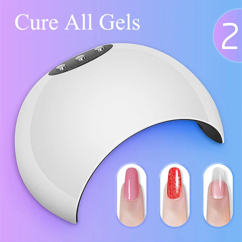 24W LED UV Lamp Nail Dryer Smart Sensor for Gel Polish Manicure With Timer Button Art Tools | Красота и здоровье