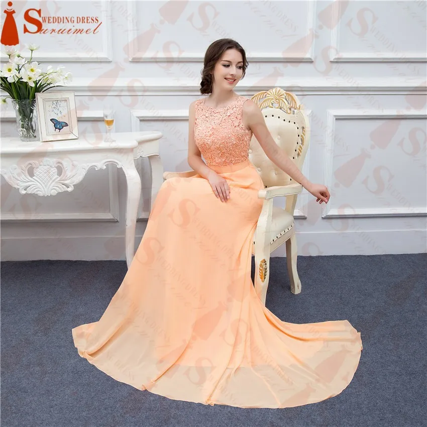 Элегантное шифоновое платье подружки невесты с глубоким вырезом 2019 длинное