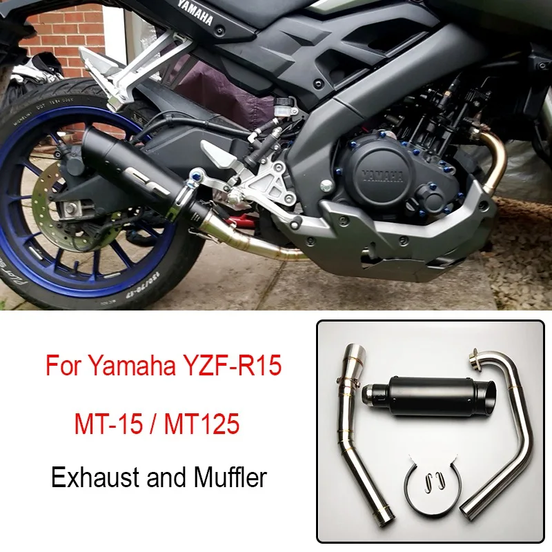

For Yamaha YZF R15 MT-15 2008-2015 2016 2017 MT125 Motorcycle Full Set Exhaust Muffler Silencer Middle Link Pipe Tube Modified