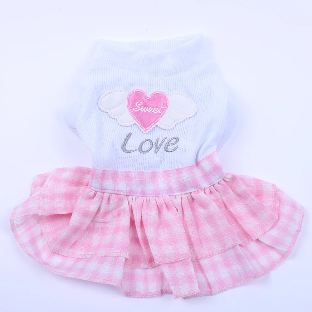 Платье рубашка в клетку для девочек собак кошек любимых питомцев детская одежда