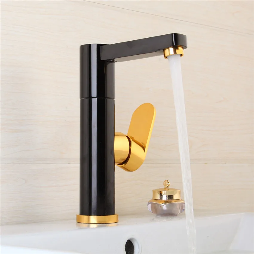 Кран для ванной Torayvino золотой и черный с рисунком из алюминиевого металла одной