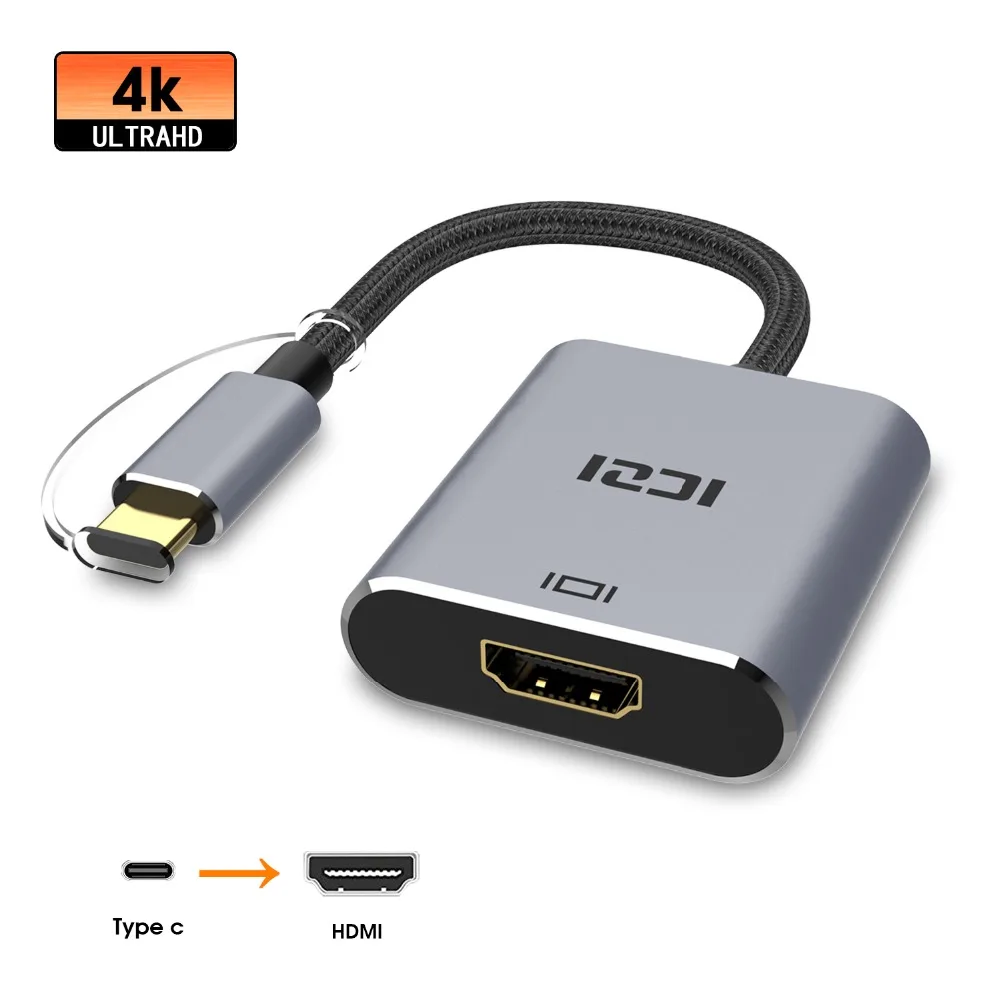 ICZI 4K type C к HDMI адаптер Thunderbolt 3 конвертер USB C к HDMI кабель для MacBook samsung S8 S9 huawei P30 mate 20 10 Pro