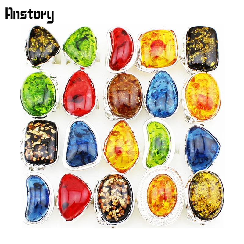 3 шт. Цвет Дизайн Смешанная смола Регулируемый Кольца Оптовая Продажа Лот