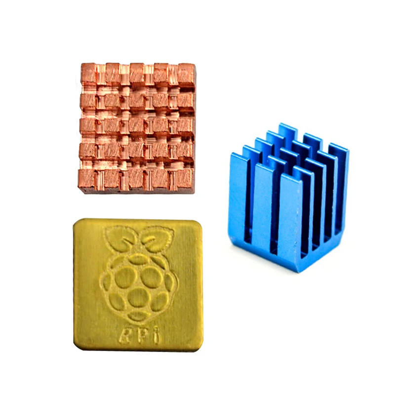 Для Raspberry Pi 3 Model B 1 алюминиевый радиатор + 2 медных охлаждающих радиатора для Raspberri