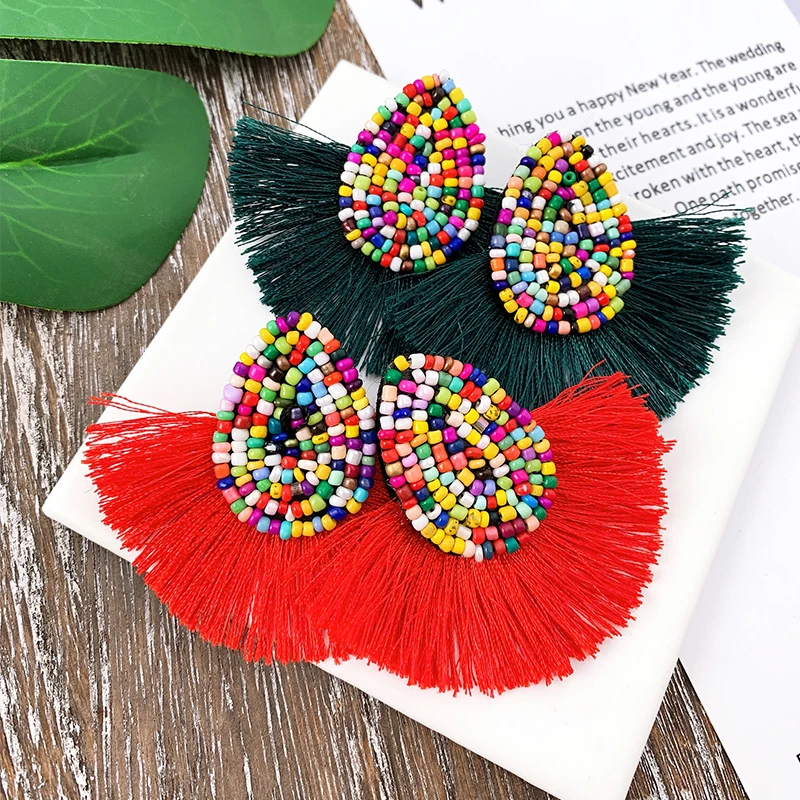 Ручной работы зеленый полимерный серьги для Для женщин Хрустальная капля