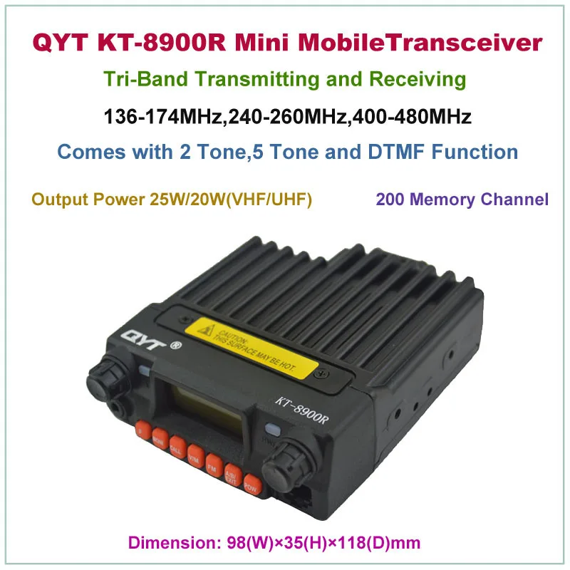 Мини Мобильный приемопередатчик QYT KT 8900R KT8900R трехдиапазонный мобильный