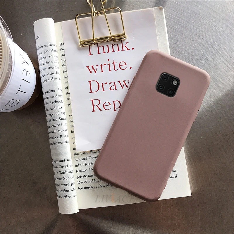 matte silicone phone case on for huawei mate 10 lite 20 lite mate20 mate10 lite 9 pro mate 30 candy color soft tpu back cover