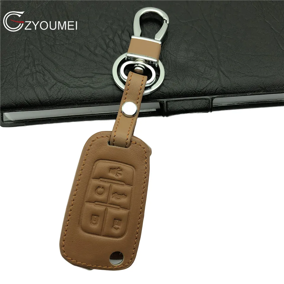 Чехол для автомобильных ключей из натуральной кожи держатель Chevrolet Camaro Cruze Equinox
