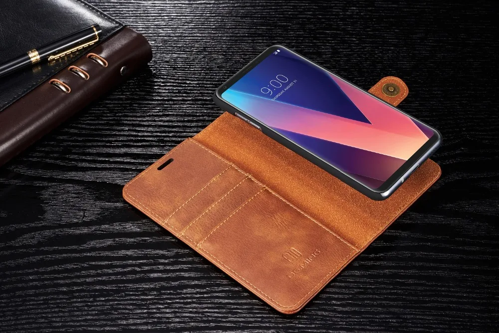 Чехол из воловьей кожи в стиле ретро для LG V20 G6 V30 V30 Plus, съемный кожаный откидной Чехол-бумажник для LG G7 ThinQ, настоящий кошелек, сумки для телефонов