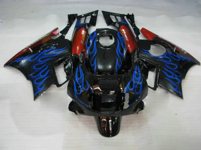 Черные Обтекатели L36-Blue пламя комплекты на заказ для 1993 1994 CBR600 F2 1991 1992 CBR 600 92 93 F 91 94