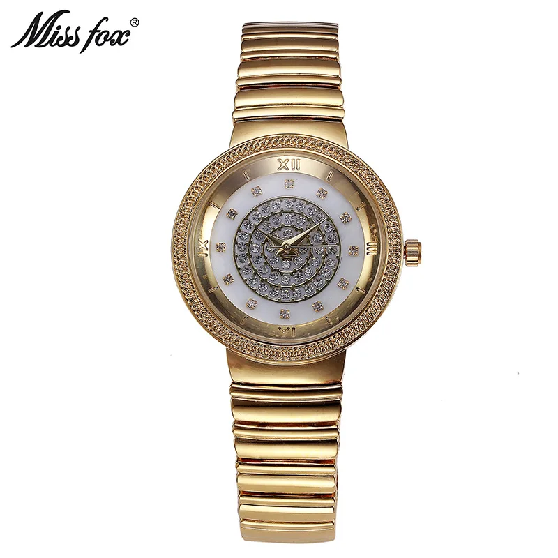 Часы наручные Miss Fox Женские кварцевые брендовые Роскошные модные с браслетом под