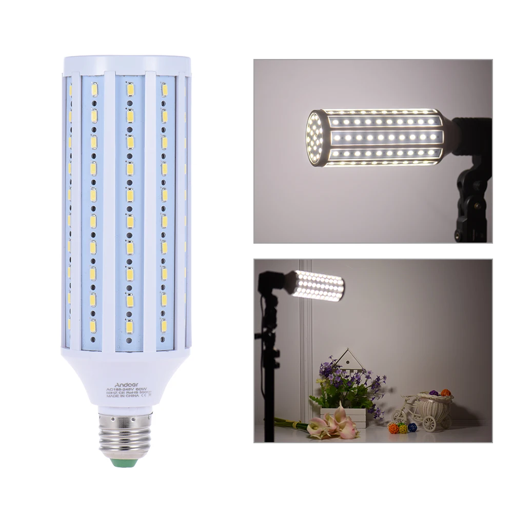 Andoer фото студия лампочка фотографии 5500K 60W 120 бусины светодиодное видео свет