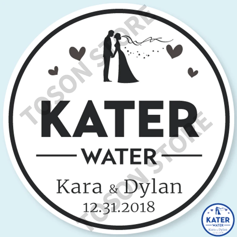 100, Silver laser Customized text logo, Wedding Stickers, Invitations Seals, Candy Favors Gift Boxes Labels, On White Adhesive