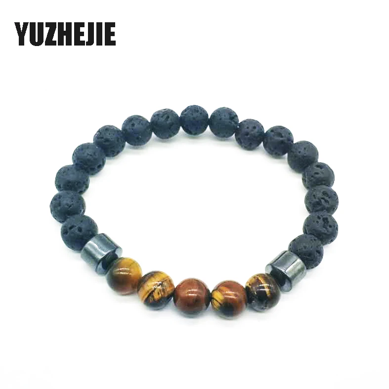 YUZHEJIE 2018 новый модный каменный браслет с бусинами мужские ювелирные изделия 6 мм