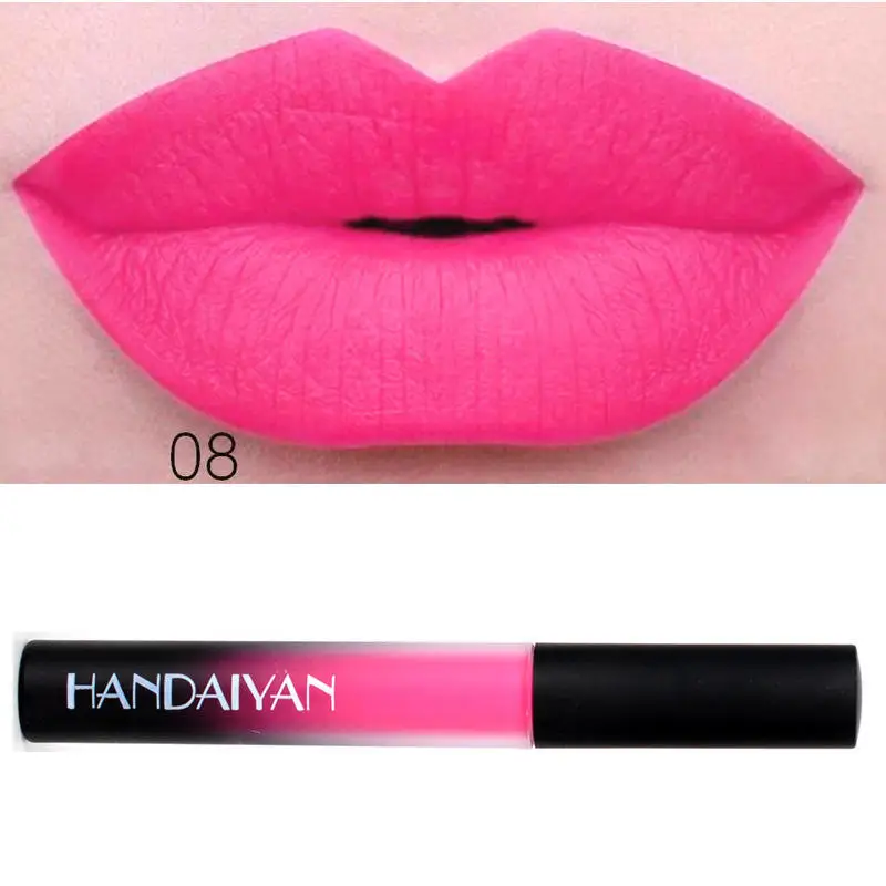 HANDAIYAN жидкая губная помада с антипригарным покрытием Batom, матовая бархатная водостойкая губная помада, водостойкий стойкий блеск для губ, женский макияж