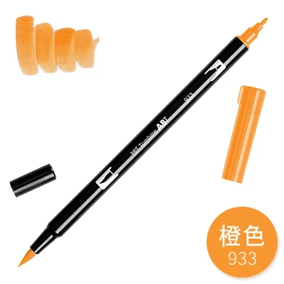 933 1 шт. TOMBOW AB-T Япония 96 цветов две головки художественная кисть ручка маркер Профессиональный водный маркер ручка живопись школьные принадлежности - Цвет: 933