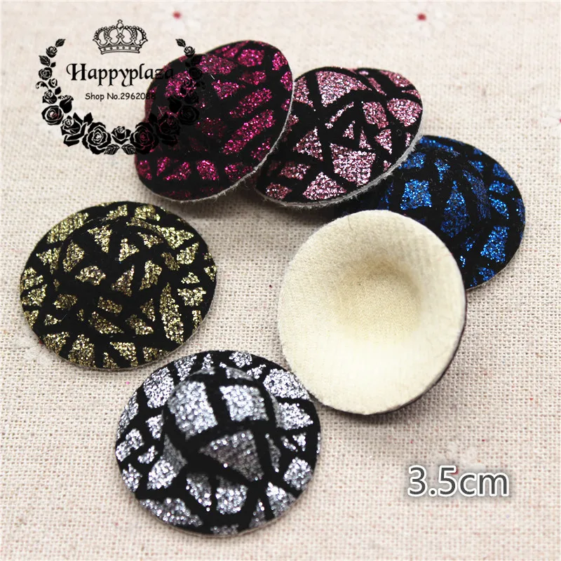 

10pcs 3.5cm Mix Colors Glitter Crack Effect Fabric Mini top hats,children party hats show,DIY hair Ornament accessories