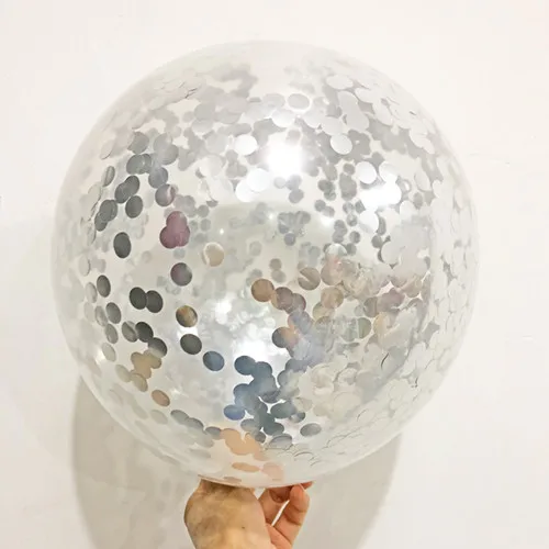Silve Новинка, 36 дюймов, золотые, серебряные, розовые конфетти, воздушные шары, украшение для дня рождения, свадебные шары с кисточками, Детские вечерние шары, сувениры для детей - Цвет: Silve
