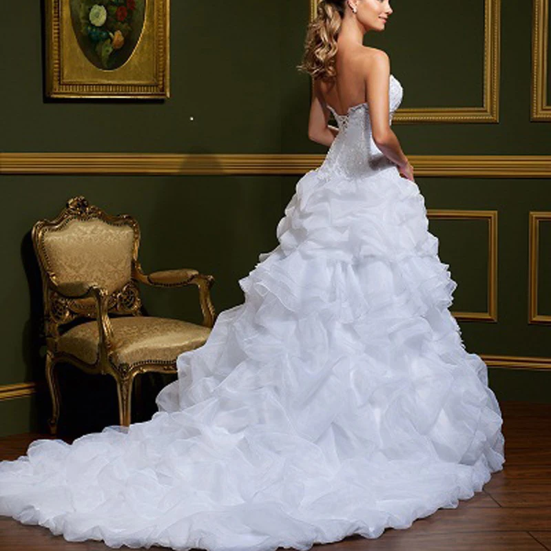 Кружевные короткие свадебные платья 2019 милое платье с оборками и бисером со