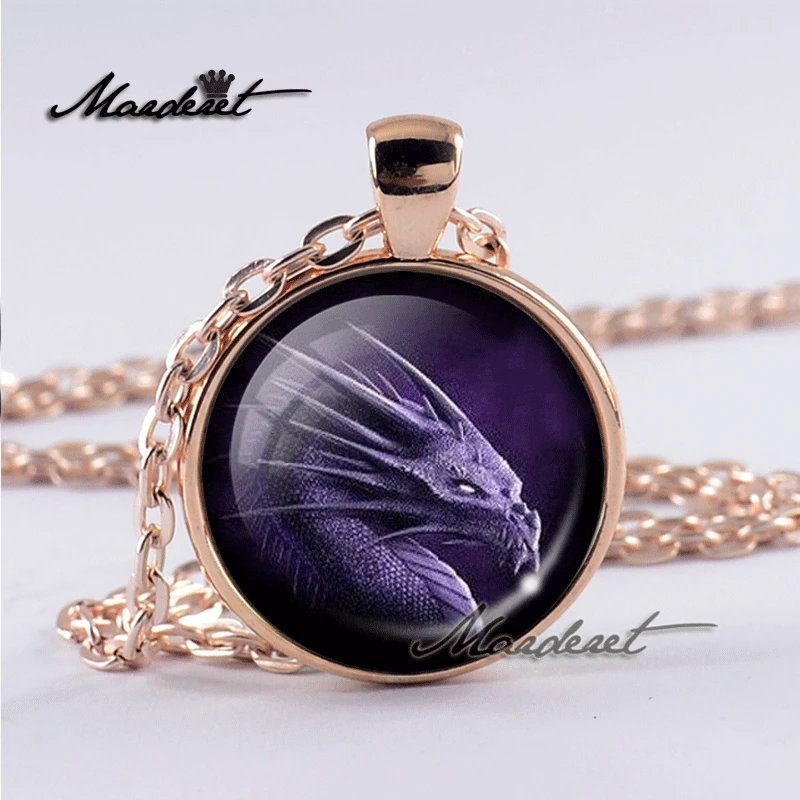 Медерет готический Дракон стекло кабошон ожерелье ювелирные изделия ручной