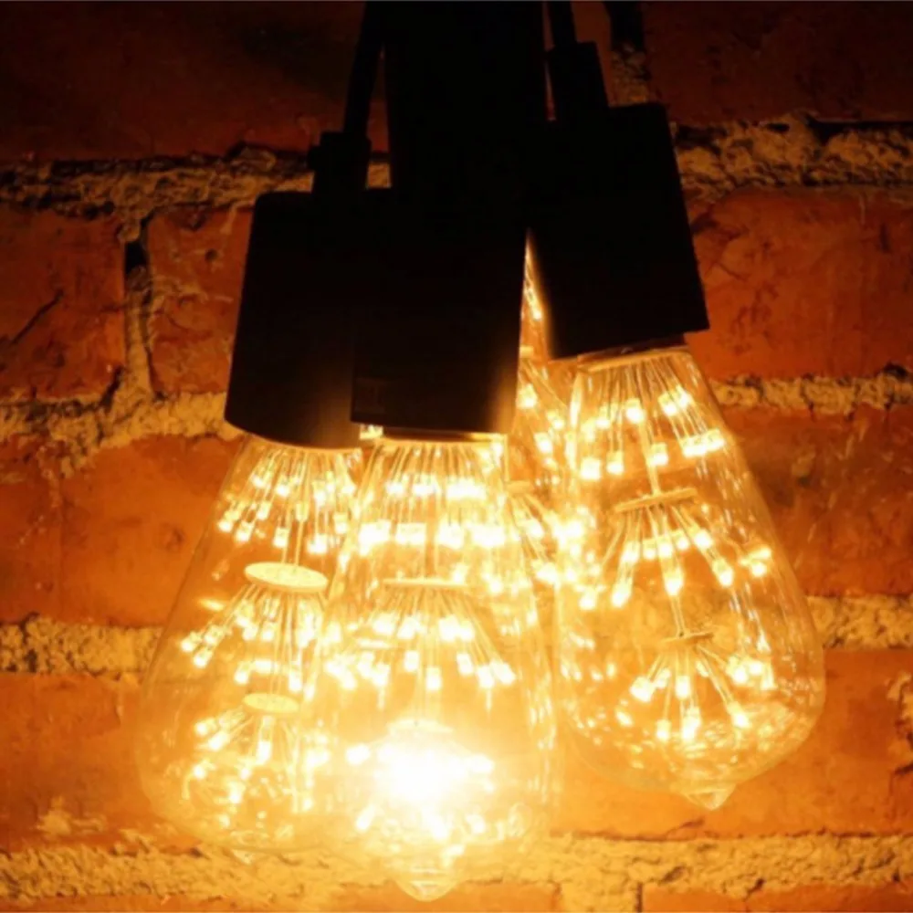 10 шт./лот 3 Вт 2200 к B22 Классическая античная байонетная база, Edison A19 светодиодный светильник, фейерверк Звездное, декоративная Подвесная лампа