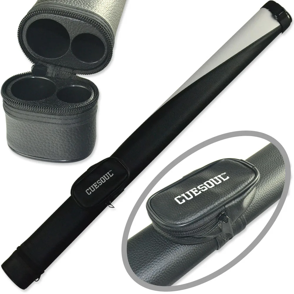 CUESOUL Two Tone Pool Cue Tube Case 1 Butt 1 Shaft Billiard Cue Canister Pool Cue Case