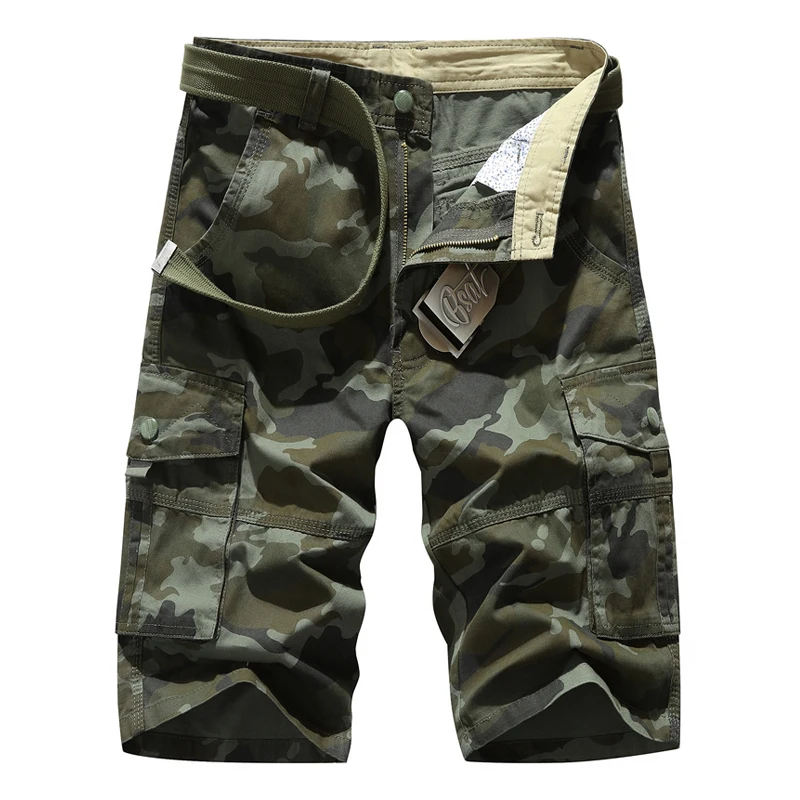 

2019 Summer New Men's Camouflage Overalls Shorts Fashion Casual Cotton Pattern Straight Cargo Shorts Male
