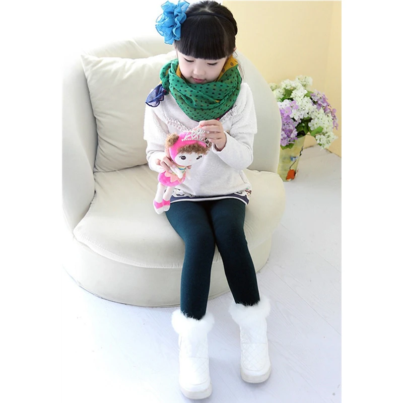 Штаны с флисом детские зимние штаны леггинсы для девочек теплые подростков