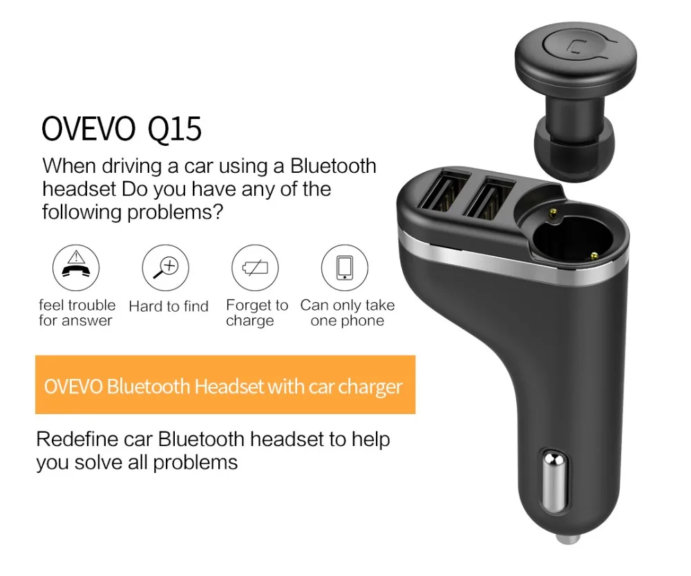 Bluetooth наушники беспроводные вкладыши автомобильное зарядное устройство USB интерфейс Bluetooth 4,2 наушники для вождения с авто