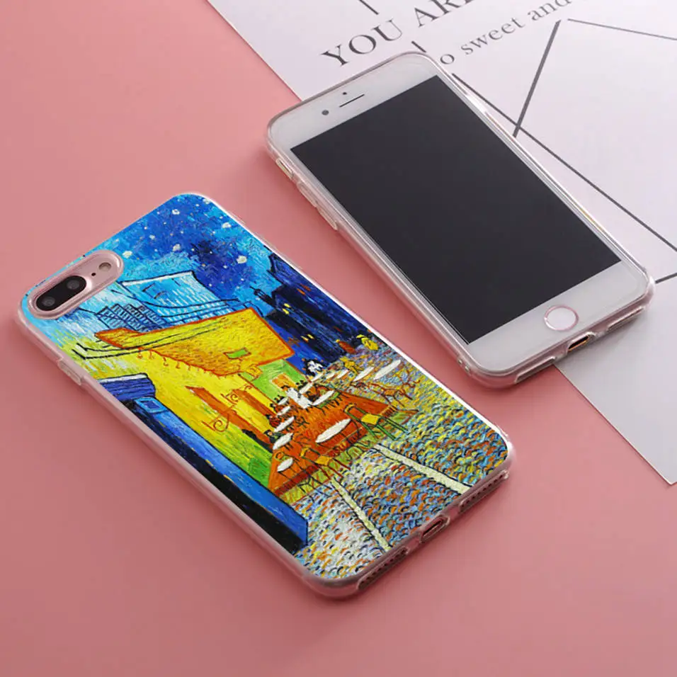 Coque Vincent Van Gogh Cafe Terrace at Night Housings Phone Case for iPhone X 5S XR XS Max SE 6 S 6s 7 8 Plus Cover | Мобильные