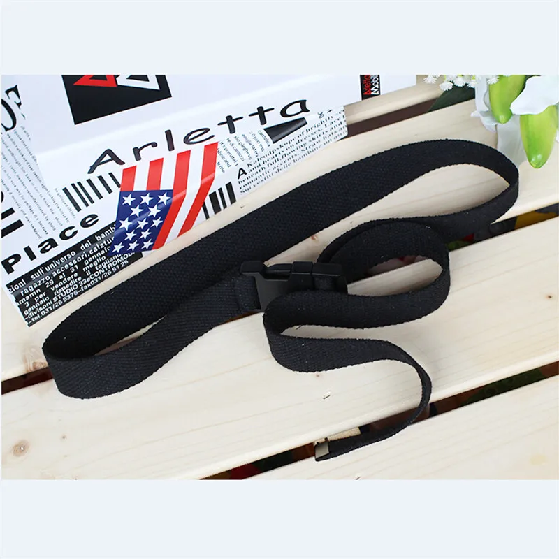 Ремень женский из парусины с пластиковой пряжкой однотонный | Аксессуары для