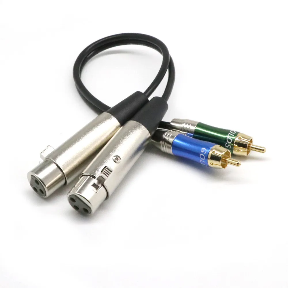 XLR для женщин RCA мужские кабели Новый сейсмический аудио 3 ноги двойной Двойной