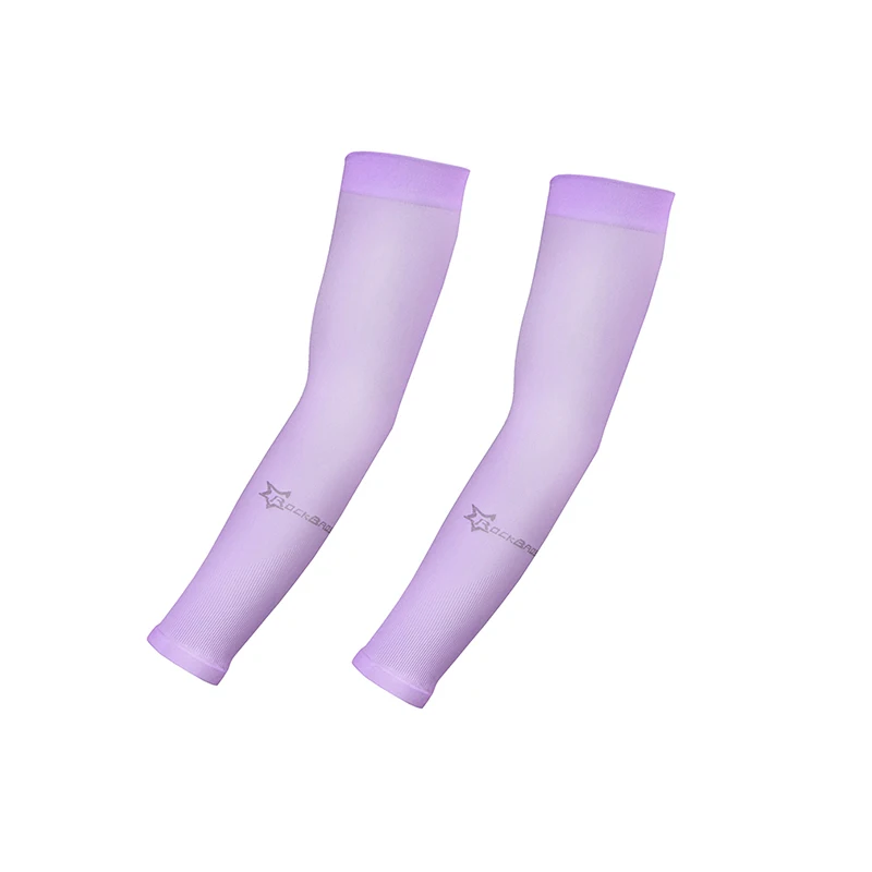 Purple ROCKBROS ледяные тканевые гетры для бега с защитой от ультрафиолета, рукава для рук, баскетбола, кемпинга, езды на открытом воздухе, спортивная одежда, защитное снаряжение - Цвет: Purple