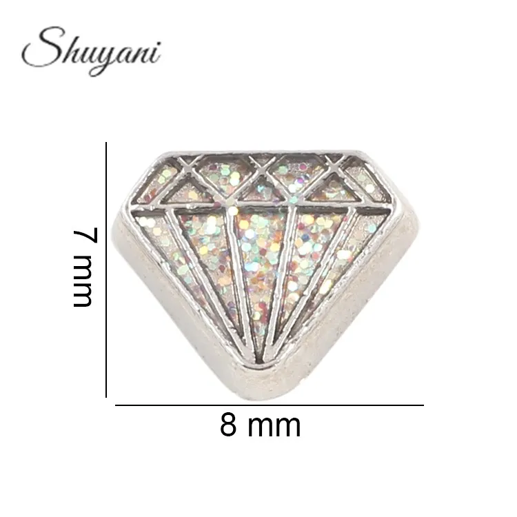 F221 плавающий медальон Подвески Серебряный цинковый сплав для подвесок 7*8 мм|zinc