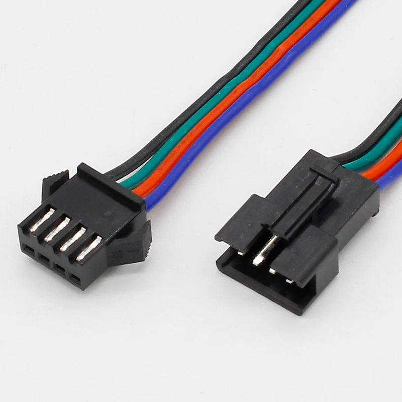 Оптовая продажа 10 пар 4pin JST разъем мужской женский кабель для SMD 5050/3528 RGB цветная