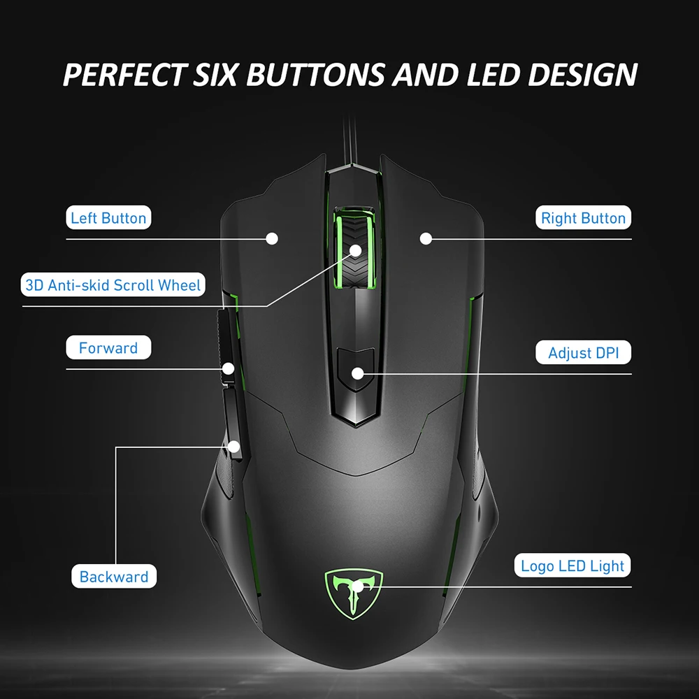 VicTsing PC098 игровая мышь 3200 dpi регулируемые проволочные Мыши Эргономичный дизайн
